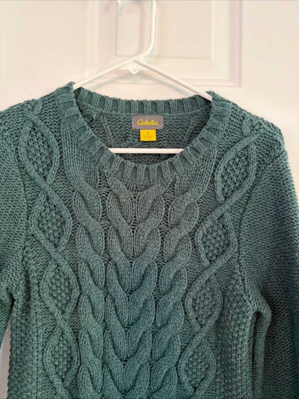 Cabela's Women's Cable Crewneck Sweater — Teal Green
